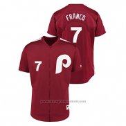 Maglia Baseball Uomo Philadelphia Phillies Maikel Franco 1979 Saturday Night Special Autentico Rosso