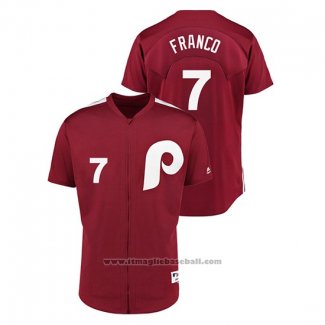 Maglia Baseball Uomo Philadelphia Phillies Maikel Franco 1979 Saturday Night Special Autentico Rosso