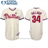 Maglia Baseball Uomo Philadelphia Phillies Roy Halladay Crema Cool Base Giocatore