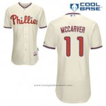 Maglia Baseball Uomo Philadelphia Phillies Tim Mccarver 11 Crema Alternato Cool Base