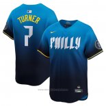 Maglia Baseball Uomo Philadelphia Phillies Trea Turner 2024 City Connect Limited Blu