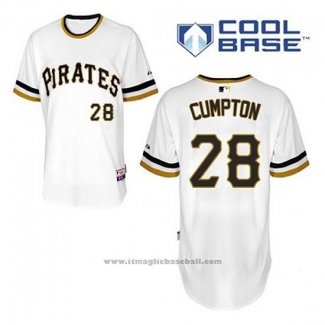 Maglia Baseball Uomo Pittsburgh Pirates Brandon Cumpton 28 Bianco Cool Base