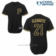 Maglia Baseball Uomo Pittsburgh Pirates Roberto Clemente 21 Nero Fashion Cool Base