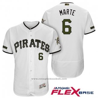 Maglia Baseball Uomo Pittsburgh Pirates Starling Marte Bianco 2018 Home Alternato Flex Base