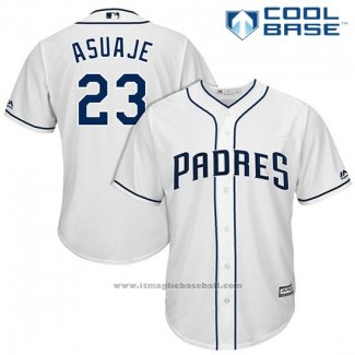 Maglia Baseball Uomo San Diego Padres 23 Carlos Asuaje Bianco 2017 Cool Base