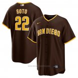 Maglia Baseball Uomo San Diego Padres Juan Soto Road Replica Marrone