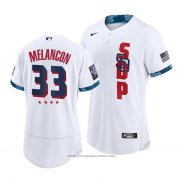 Maglia Baseball Uomo San Diego Padres Mark Melancon 2021 All Star Autentico Bianco