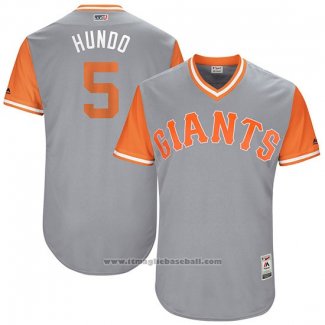 Maglia Baseball Uomo San Francisco Giants 2017 Little League World Series Nick Hundley Grigio