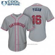 Maglia Baseball Uomo San Francisco Giants 2017 Stelle e Strisce Angel Pagan Grigio Cool Base