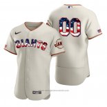 Maglia Baseball Uomo San Francisco Giants Personalizzate Stars & Stripes 4th Of July Crema