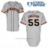 Maglia Baseball Uomo San Francisco Giants Tim Lincecum 55 Grigio Cool Base