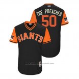 Maglia Baseball Uomo San Francisco Giants Ty Blach 2018 LLWS Players Weekend The Preacher Nero