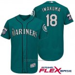 Maglia Baseball Uomo Seattle Mariners 18 Hisashi Iwakuma Verde 2017 Flex Base