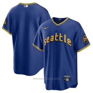 Maglia Baseball Uomo Seattle Mariners 2023 City Connect Replica Blu