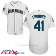 Maglia Baseball Uomo Seattle Mariners Charlie Furbush Bianco Ken Griffey Retirojo Flex Base