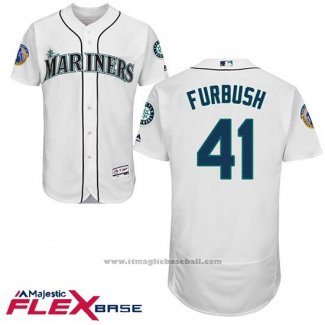 Maglia Baseball Uomo Seattle Mariners Charlie Furbush Bianco Ken Griffey Retirojo Flex Base