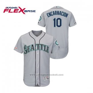 Maglia Baseball Uomo Seattle Mariners Edwin Encarnacion 150 Anniversario Autentico Flex Base Grigio