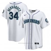 Maglia Baseball Uomo Seattle Mariners Felix Hernandez 2023 Hall of Fame Home Replica Bianco