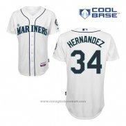 Maglia Baseball Uomo Seattle Mariners Felix Hernandez 34 Bianco Home Cool Base