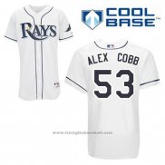 Maglia Baseball Uomo Tampa Bay Rays Alex Cobb 53 Bianco Home Cool Base