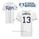 Maglia Baseball Uomo Tampa Bay Rays Asdrubal Cabrera 13 Bianco Home Cool Base