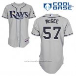 Maglia Baseball Uomo Tampa Bay Rays Jake Mcgee 57 Grigio Cool Base