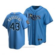 Maglia Baseball Uomo Tampa Bay Rays Mike Brosseau Replica Alternato 2020 Blu