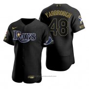 Maglia Baseball Uomo Tampa Bay Rays Ryan Yarbrough Nero 2021 Salute To Service