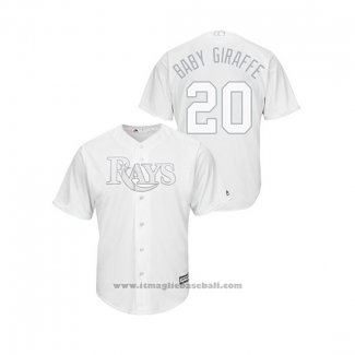 Maglia Baseball Uomo Tampa Bay Rays Tyler Glasnow 2019 Players Weekend Replica Bianco