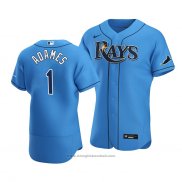 Maglia Baseball Uomo Tampa Bay Rays Willy Adames Alternato Autentico 2020 Blu