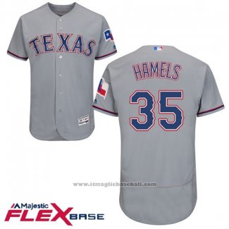 Maglia Baseball Uomo Texas Rangers Cole Hamels Grigio Autentico Collection Flex Base