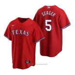 Maglia Baseball Uomo Texas Rangers Corey Seager Red Replica Alternato