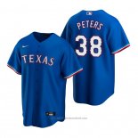 Maglia Baseball Uomo Texas Rangers Dj Peters Replica Alternato Blu