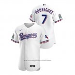 Maglia Baseball Uomo Texas Rangers Ivan Rodriguez Autentico 2020 Home Bianco