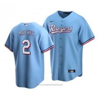 Maglia Baseball Uomo Texas Rangers Jeff Mathis Replica Alternato 2020 Blu