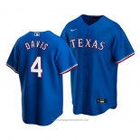 Maglia Baseball Uomo Texas Rangers Khris Davis Alternato Replica Blu