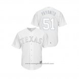 Maglia Baseball Uomo Texas Rangers Pedro Payano 2019 Players Weekend Replica Bianco