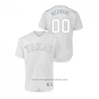 Maglia Baseball Uomo Texas Rangers Personalizzate 2019 Players Weekend Autentico Bianco