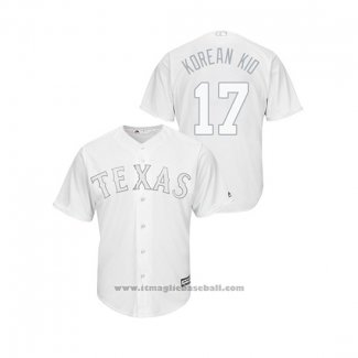 Maglia Baseball Uomo Texas Rangers Shin Soo Choo 2019 Players Weekend Replica Bianco