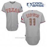 Maglia Baseball Uomo Texas Rangers Yu Darvish 11 Grigio Usmc Cool Base