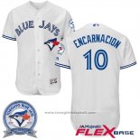 Maglia Baseball Uomo Toronto Blue Jays Edwin Encarnacion 10 Bianco Flex Base