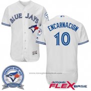 Maglia Baseball Uomo Toronto Blue Jays Edwin Encarnacion 10 Bianco Flex Base