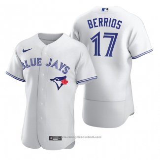 Maglia Baseball Uomo Toronto Blue Jays Jose Berrios Autentico Home Bianco Blu