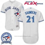 Maglia Baseball Uomo Toronto Blue Jays Michael Saunders 21 Bianco Flex Base