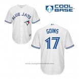 Maglia Baseball Uomo Toronto Blue Jays Ryan Goins 17 Bianco Home Cool Base