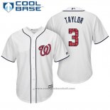 Maglia Baseball Uomo Washington Nationals 2017 Stelle e Strisce Michael Taylor Bianco Cool Base