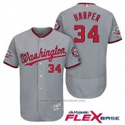 Maglia Baseball Uomo Washington Nationals Bryce Harper Grigio 2018 All Star Flex Base