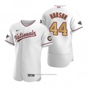 Maglia Baseball Uomo Washington Nationals Daniel Hudson Gold-Trimmed Championship Autentico Bianco