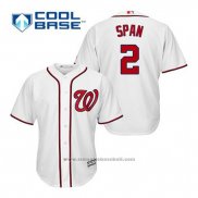 Maglia Baseball Uomo Washington Nationals Denard Span 2 Bianco Home Cool Base