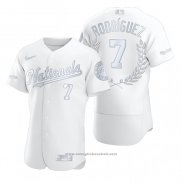 Maglia Baseball Uomo Washington Nationals Ivan Rodriguez Award Collection Hall Of Fame Bianco